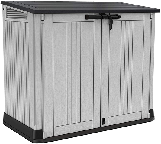 Store-It-Out Nova Outdoor Garden Storage Shed – Light Grey with Dark Grey Lid, 880L Capacity